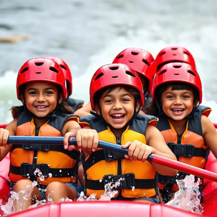 Crianças no rafting